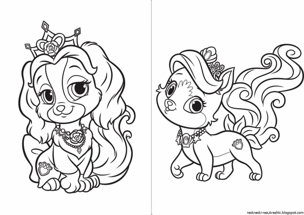 Раскраски Королевские питомцы Ариэль