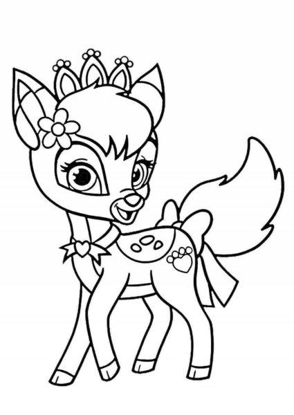 Раскраски для девочек Олененок