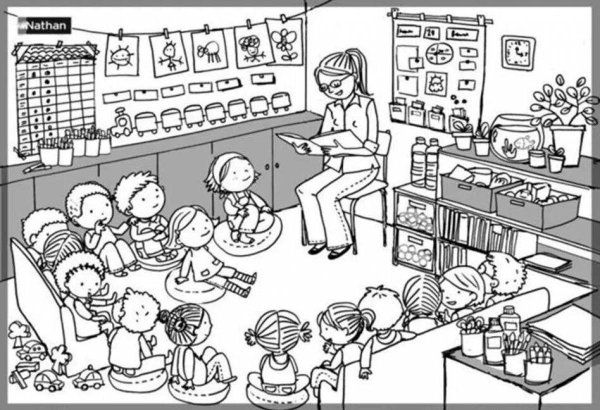 Раскраска. В детском саду