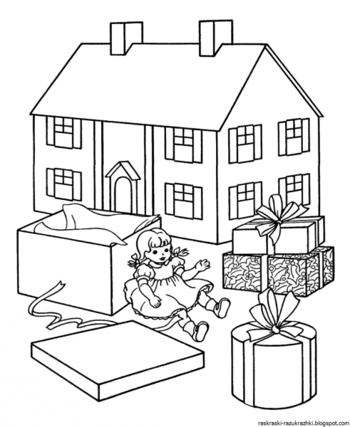 Раскраска для девочек дом