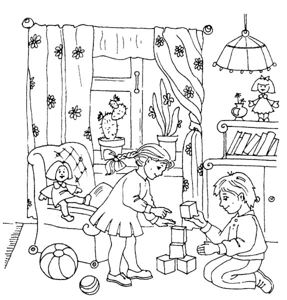 Раскраска. В детском саду