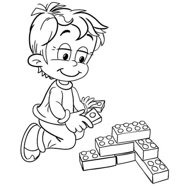 Раскраска дети в детском саду