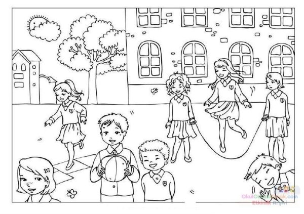 Раскраска школа для детей 6-7 лет