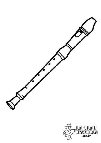 Флейта раскраска для детей