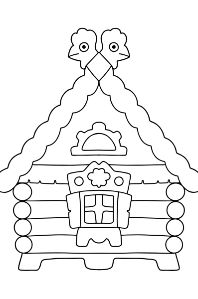 Бревенчатый дом раскраска