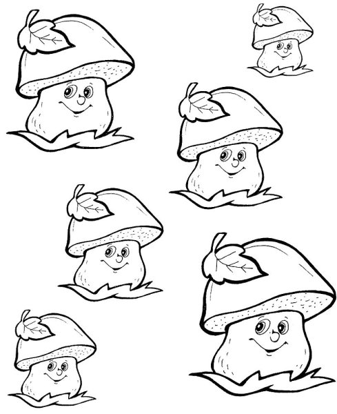 Грибочек раскраска для малышей