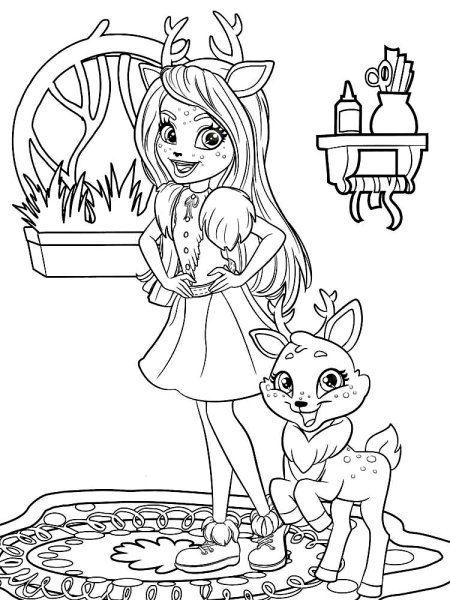 Раскраски Энчантималс Фелисити