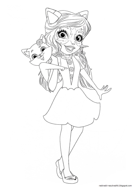 Enchantimals раскраска тигр