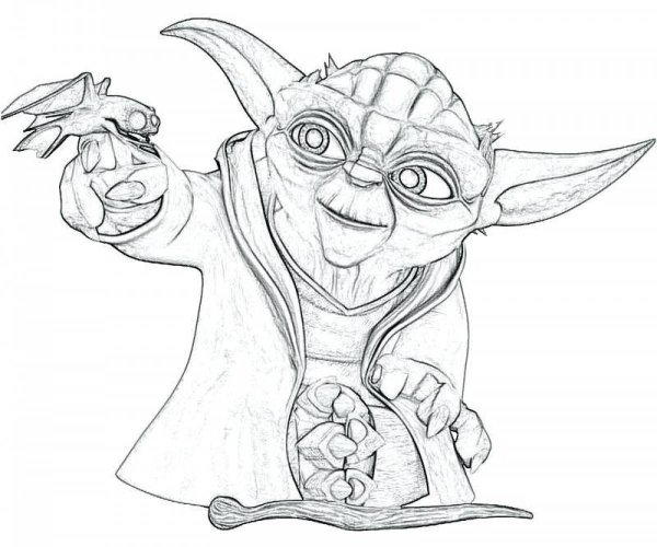 Раскраска Звездные войны йода йода