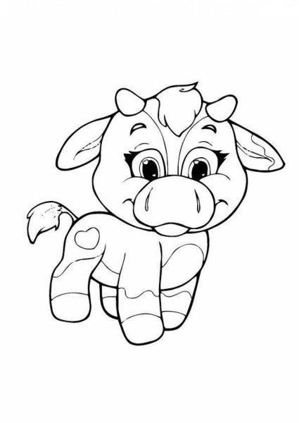 Бычок раскраска для детей