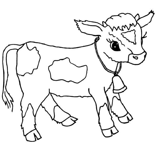Теленок раскраска для детей