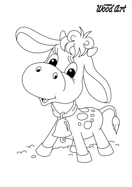 Бычок раскраска для детей
