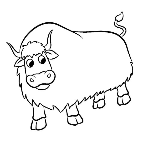Бычок раскраска для детей