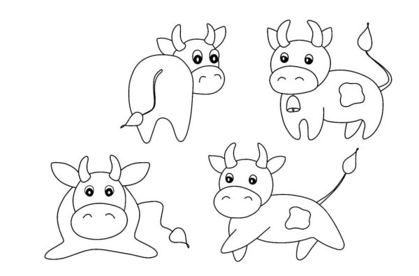 Раскраска символ 2021 года для малышей