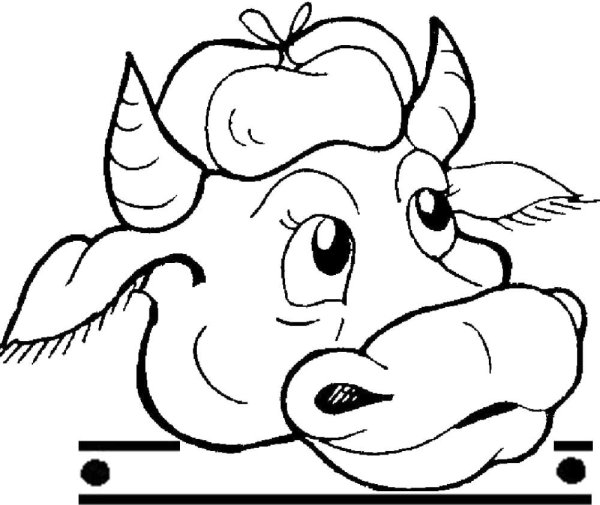 Бычок трафарет