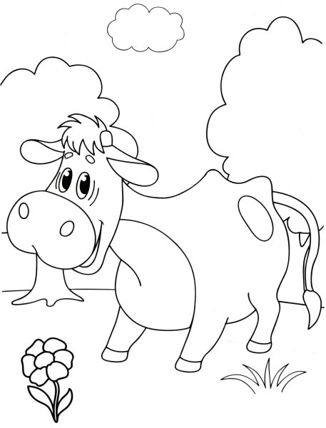 Раскраска корова