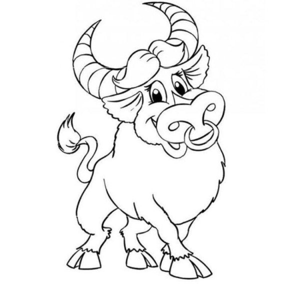 Бык раскраска новый год