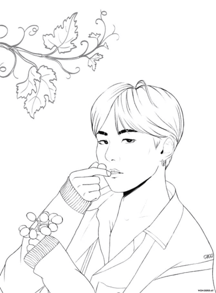 Раскраски BTS Чимин