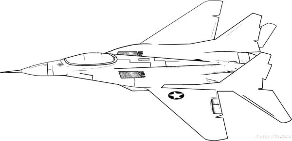 Самолет истребитель раскраска