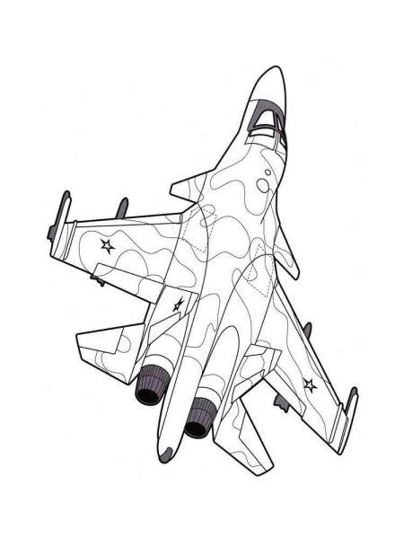 Раскраска самолет истребитель Су-24