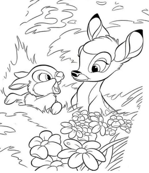 Бэмби раскраска