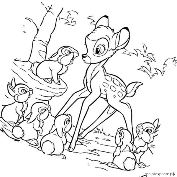 Бемби Топатун раскраска