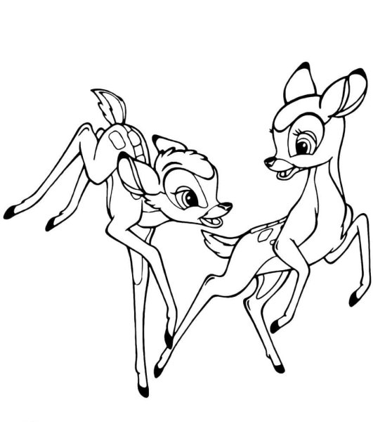 Олененок Бэмби разукрашка
