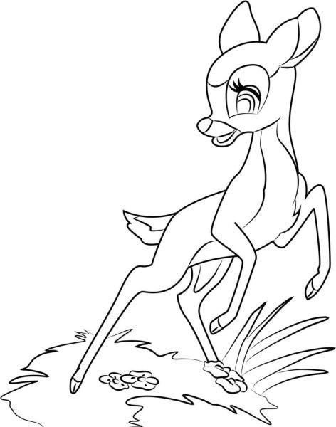 Олененок Бэмби раскраска
