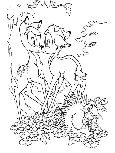 Раскраска Олененок Бемби