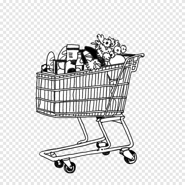 Тележка для продуктов раскраска