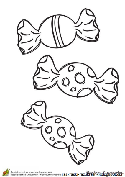 Конфета раскраска для малышей