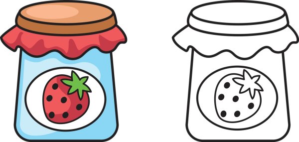 Варенье раскраска для детей