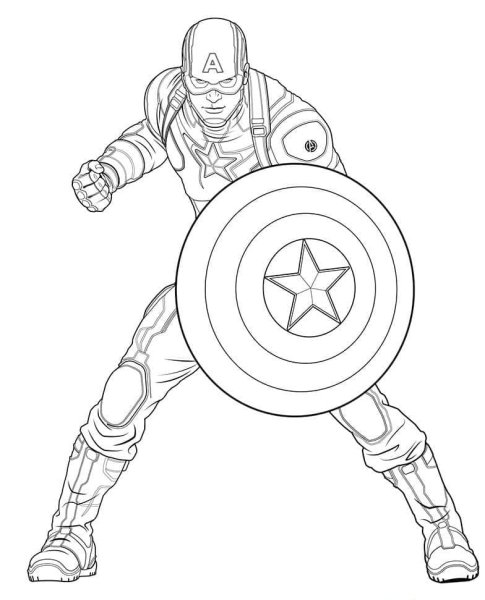 Раскраски Марвел Капитан Америка