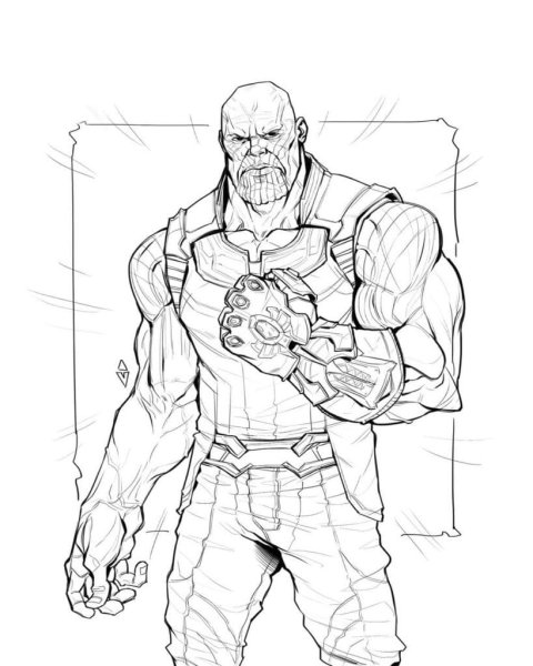 Раскраска Marvel Танос
