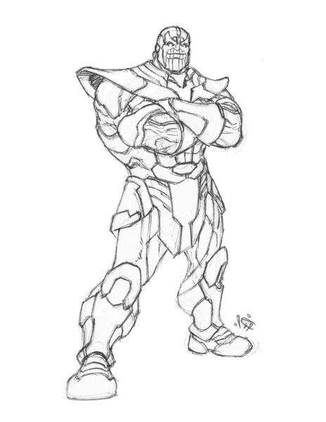 Раскраска Marvel Танос