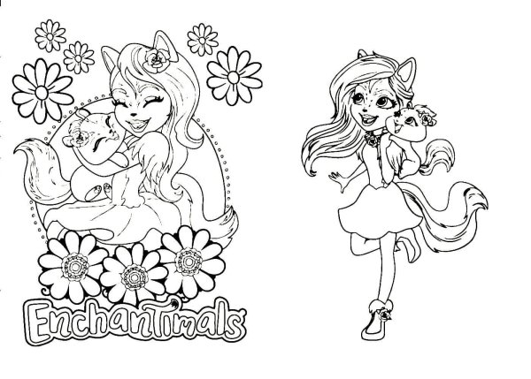 Enchantimals куклы раскраска