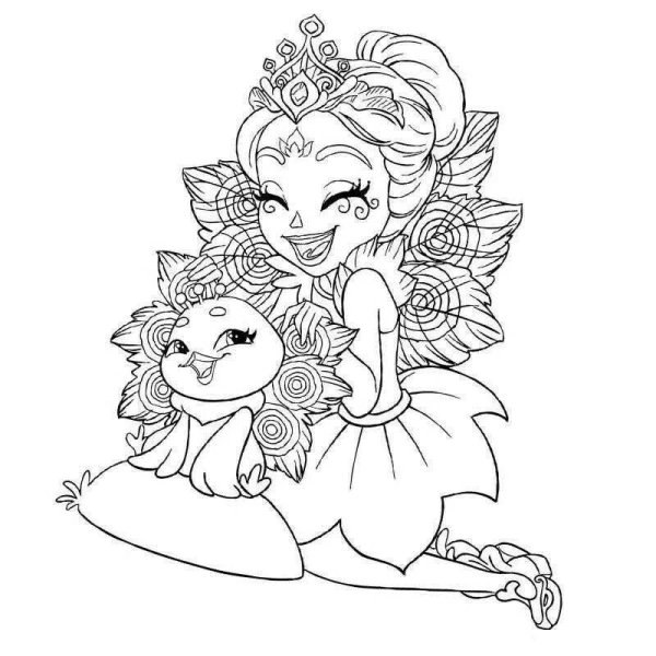 Раскраска Энчантималс Петтер