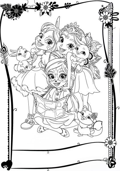 Enchantimals питомцы раскраска