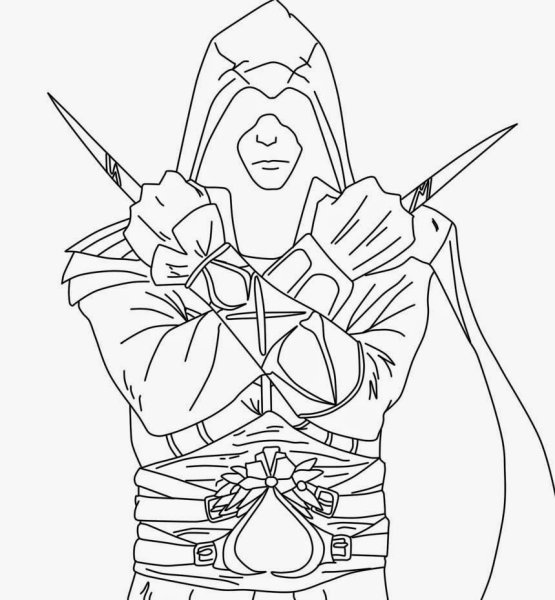 Раскраска ассасин Крид Эцио