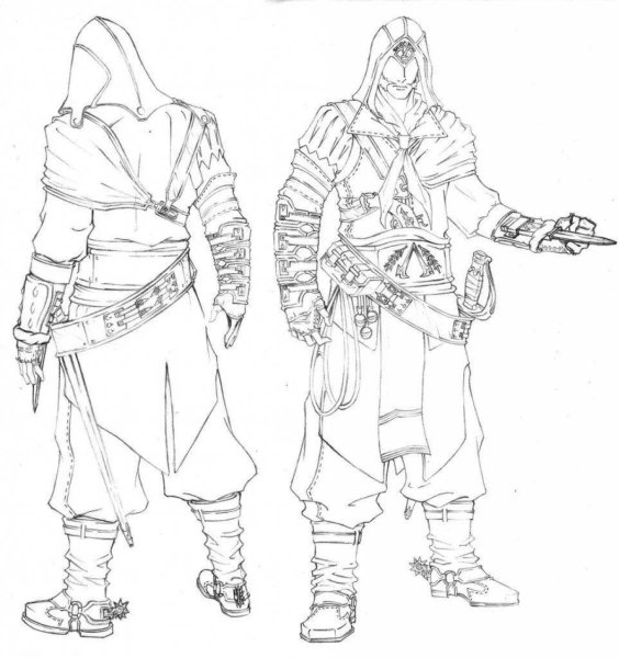 Раскраска ассасин Крид 4