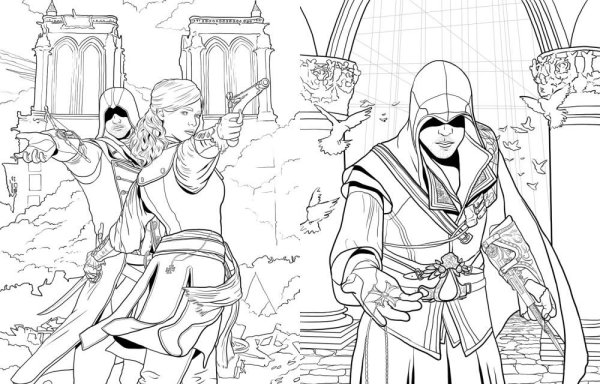 Раскраска ассасин Крид 4