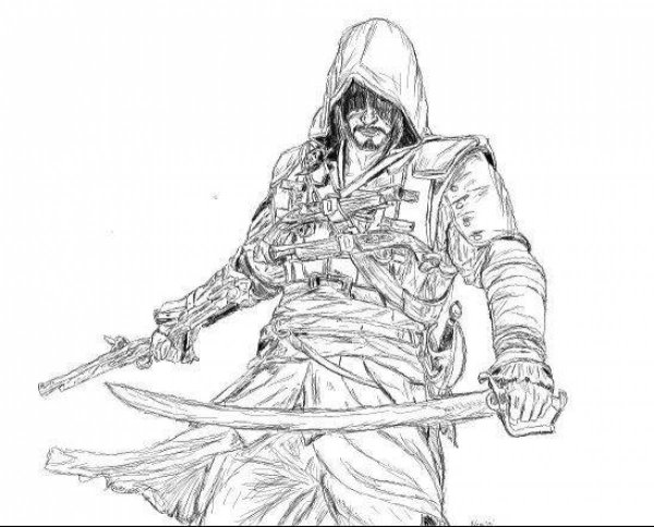 Раскраска ассасин Крид 4