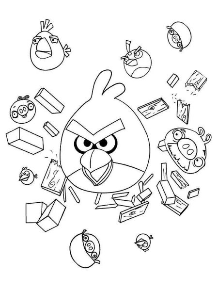 Раскраска Angry Birds go