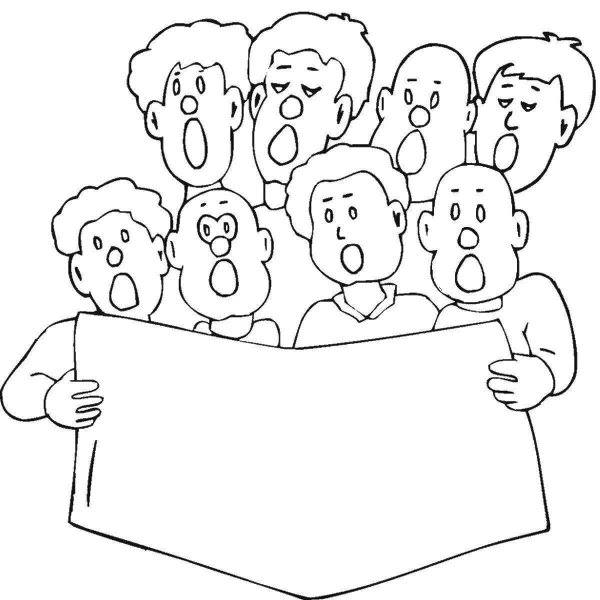 Детский хор раскраска