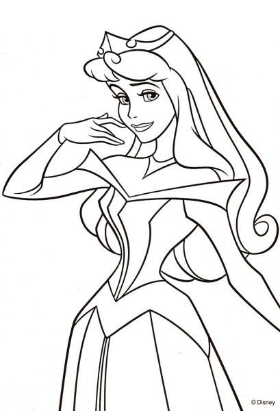 Раскраска Аврора принцесса и принц Филипп