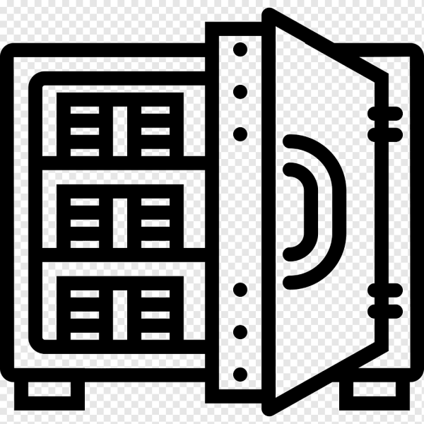 Сейф с деньгами вектор