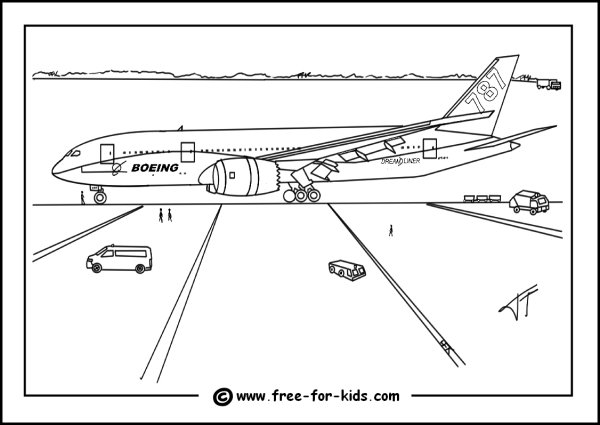 Раскраска самолет Боинг 747
