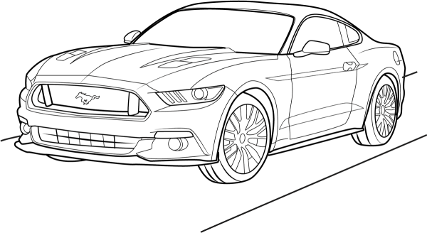 Раскраска Ford Mustang Shelby gt 500