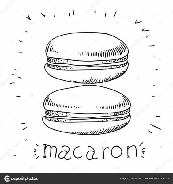 Макаруны рисунок карандашом