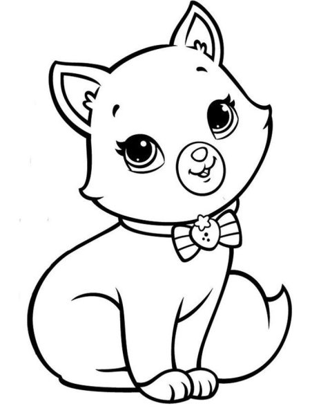 Кошка раскраска для детей